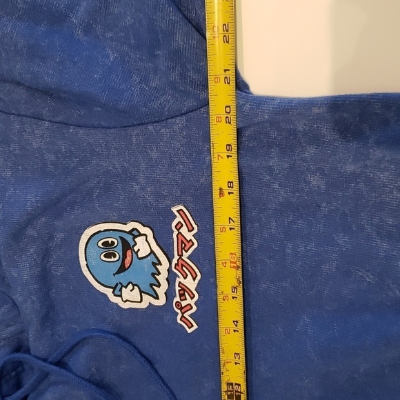 Pac-man Hoodie Blue pac-man 1980 Washout Blue Men's Large - Picture 13 of 14
